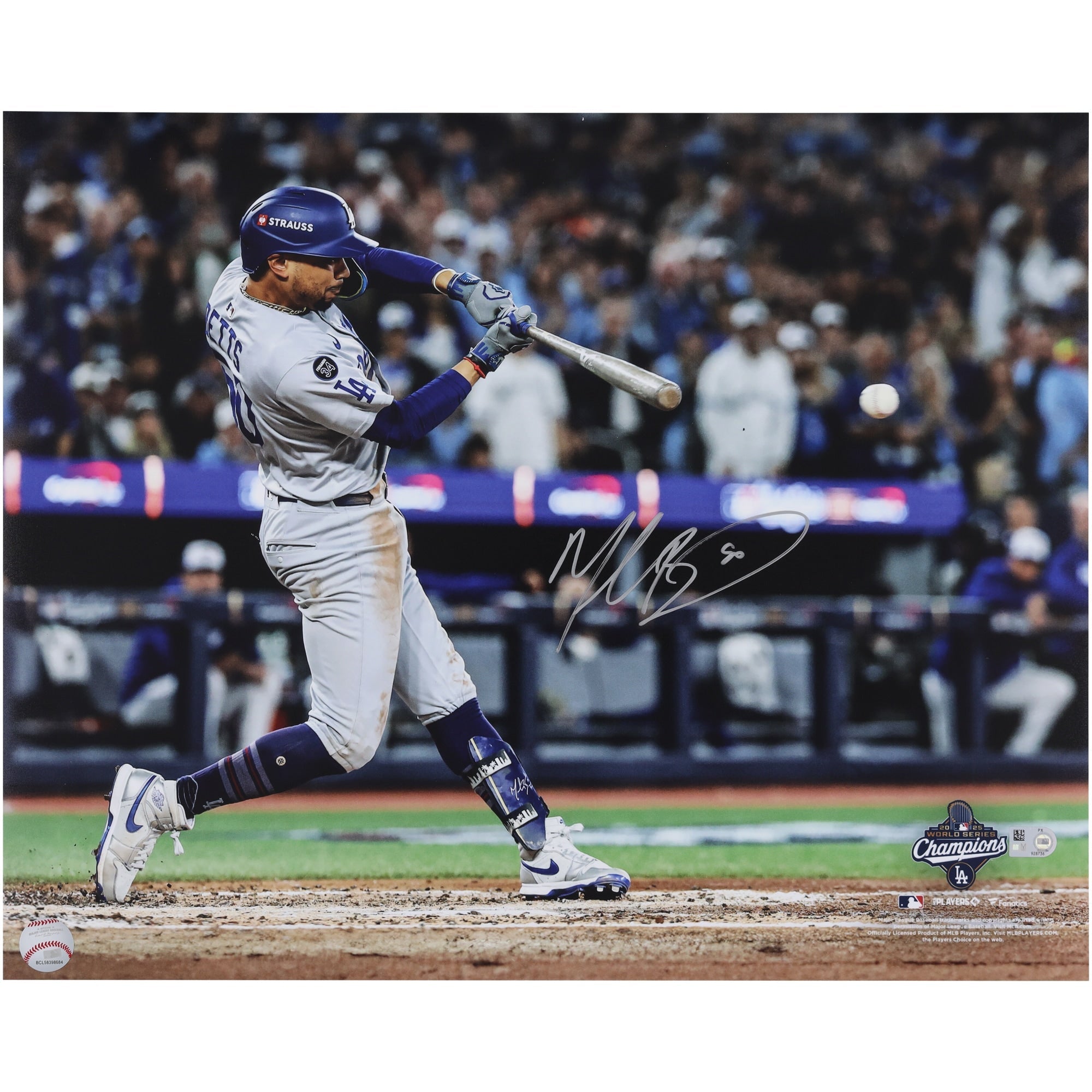 Mookie Betts Los Angeles Dodgers Autographed Fanatics Authentic 2025 World Series Champions 16" x 20" Photograph