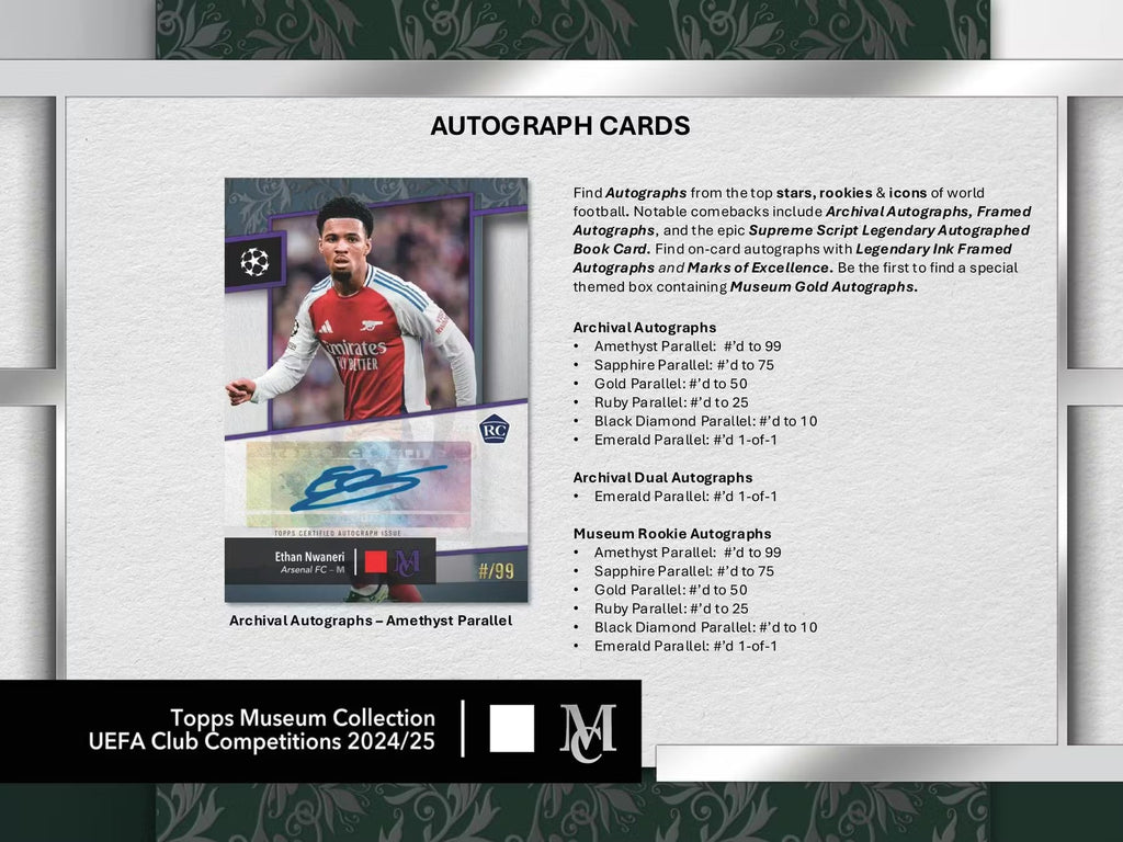 2025 Topps UEFA Club Competitions Museum Collection Soccer Hobby Trading Cards