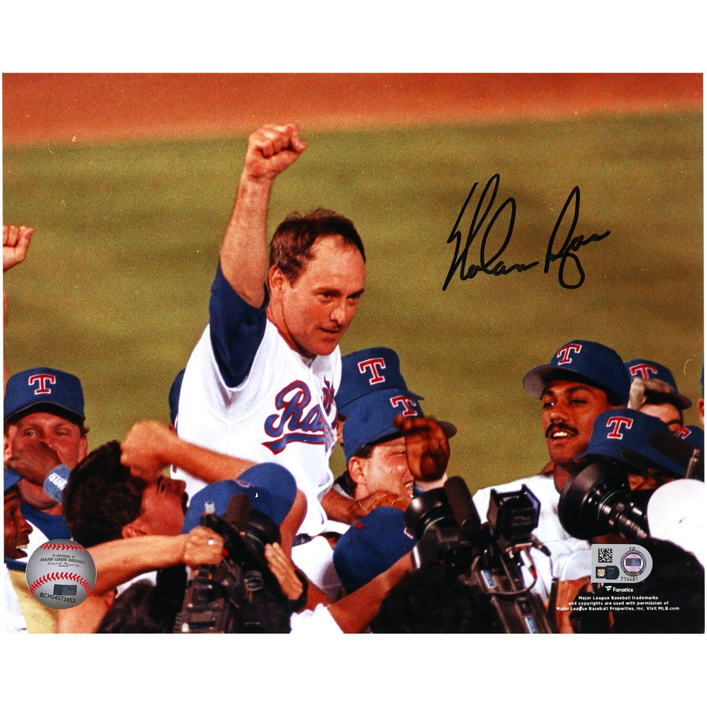 Nolan Ryan Texas Rangers Autographed Fanatics Authentic 8" x 10" No-Hitter Carried Off Photograph