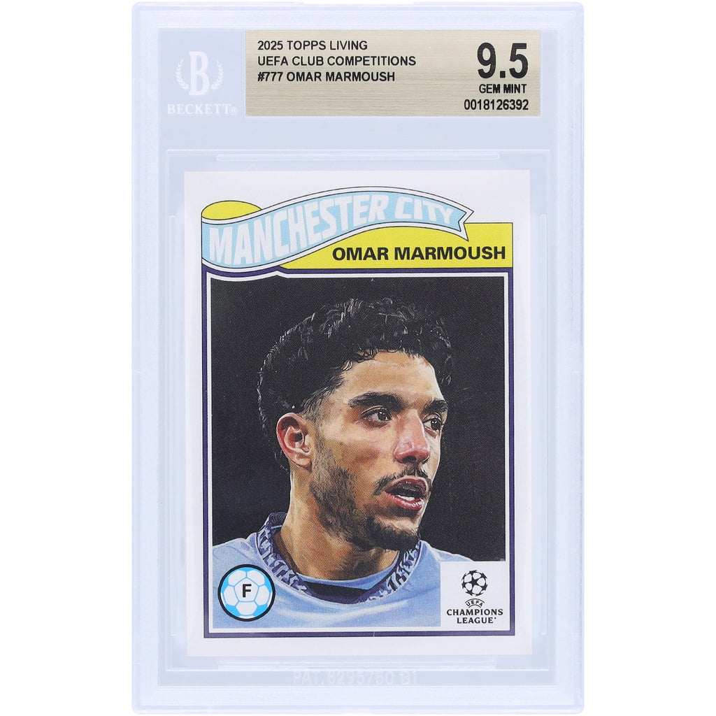 Omar Marmoush Manchester City 2025 Topps Living #777 BGS Authenticated 9.5 Card