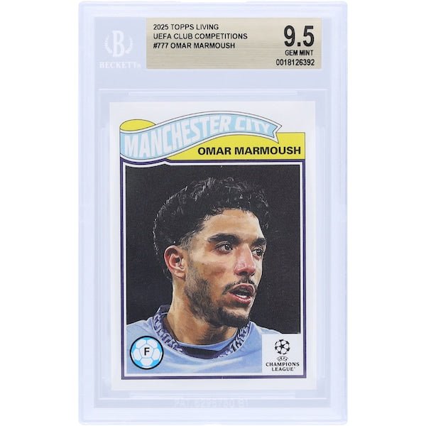 Omar Marmoush Manchester City 2025 Topps Living #777 BGS Authenticated 9.5 Card