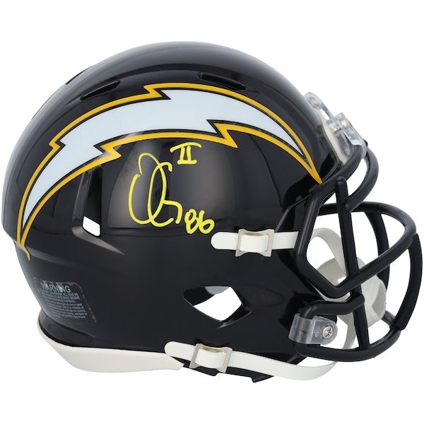 Oronde Gadsden Los Angeles Chargers Autographed Fanatics Authentic Riddell 2025 Alternate Speed Mini Helmet