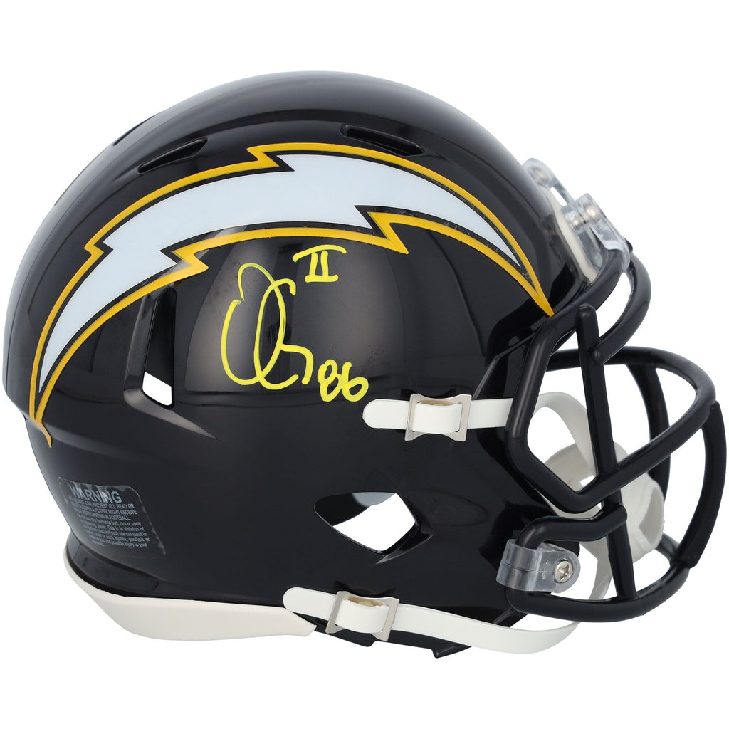 Oronde Gadsden Los Angeles Chargers Autographed Fanatics Authentic Riddell 2025 Alternate Speed Mini Helmet