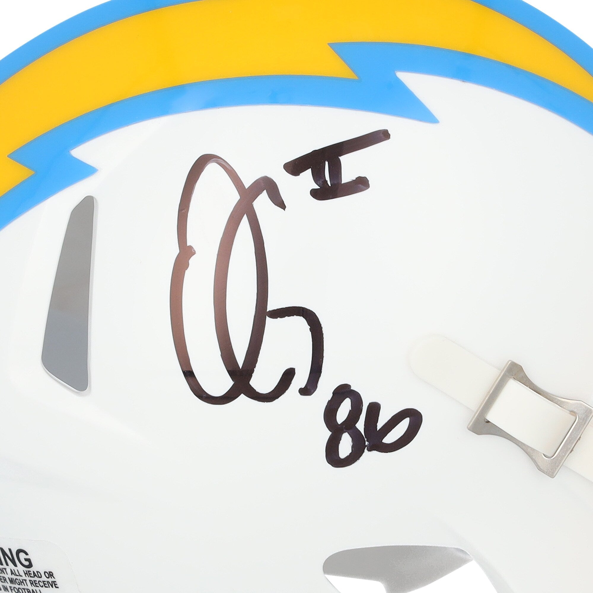 Oronde Gadsden Los Angeles Chargers Autographed Fanatics Authentic Riddell Speed Mini Helmet