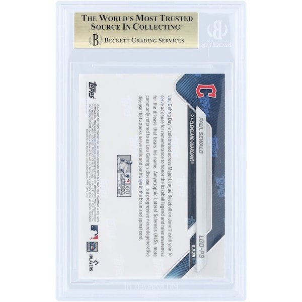 Paul Sewald Cleveland Guardians 2025 Topps Now Lou Gehrig Day #LGD-PS BGS Authenticated 9.5 Card