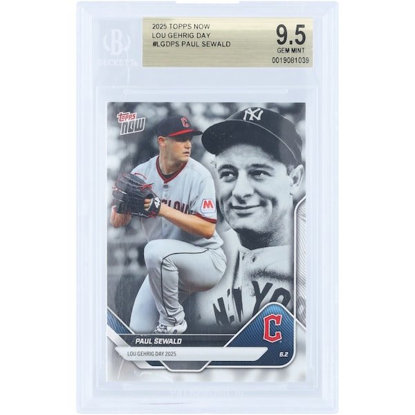 Paul Sewald Cleveland Guardians 2025 Topps Now Lou Gehrig Day #LGD-PS BGS Authenticated 9.5 Card