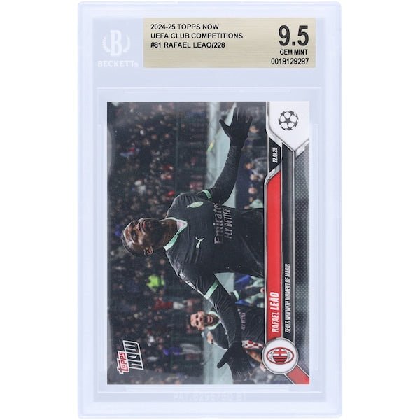 Rafael LeÃ£o AC Milan 2024-25 Topps Now Seals Win With Moment Of Magic #81 BGS Authenticated 9.5 Card