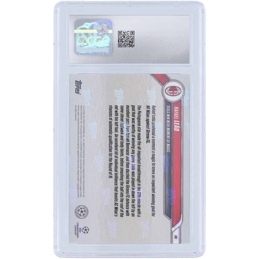Rafael LeÃ£o AC Milan 2025 Topps Now Seals Win With Moment of Magic #81 CGC Authenticated 10 Card