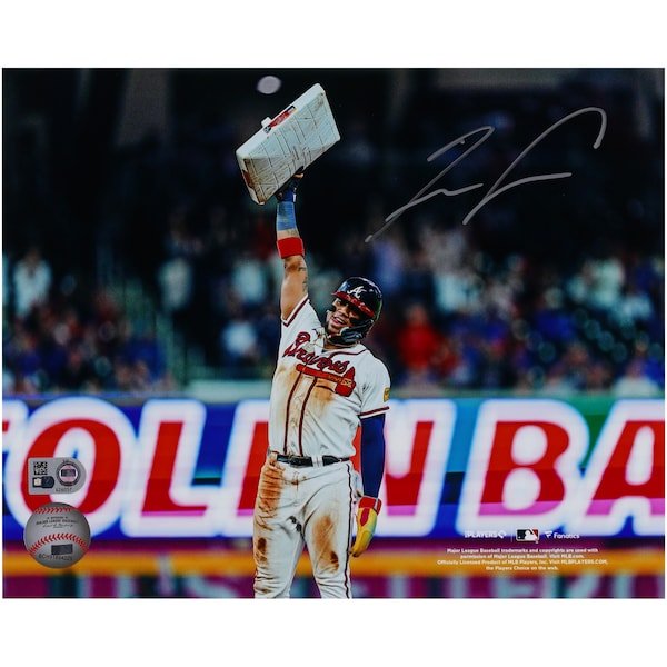 Ronald AcuÃ±a Jr. Atlanta Braves Autographed Fanatics Authentic 8" x 10" Holding Base Photograph