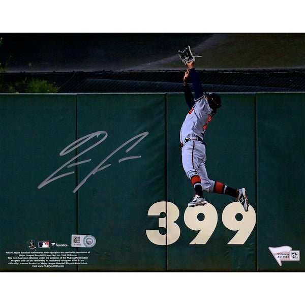Ronald Acuna Jr. Atlanta Braves Fanatics Authentic Autographed 8" x 10" Leaping Catch Photograph