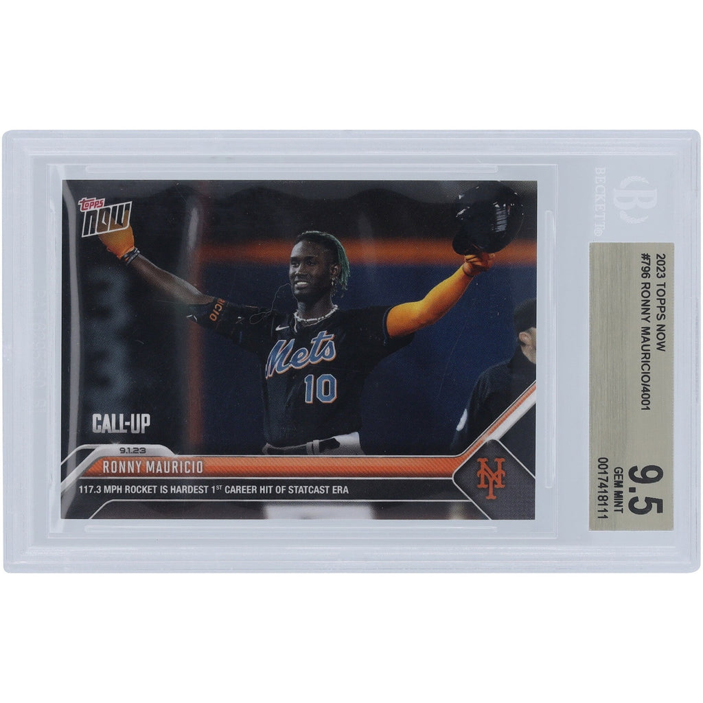 Ronny Mauricio New York Mets 2023 Topps Now Call-Up Hit #796 BGS Authenticated 9.5 Card