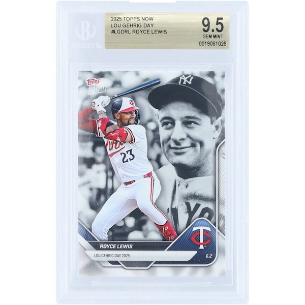 Royce Lewis Minnesota Twins 2025 Topps Now Lou Gehrig Day #LGD-RL BGS Authenticated 9.5 Card