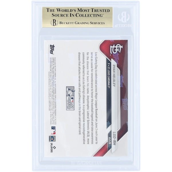 Ryan Helsley St. Louis Cardinals 2025 Topps Now Lou Gehrig Day #LGD-RH BGS Authenticated 9.5 Card