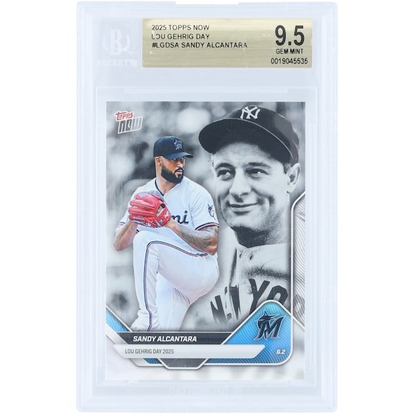 Sandy Alcantara Miami Marlins 2025 Topps Now Lou Gehrig Day #LGD-SA BGS Authenticated 9.5 Card