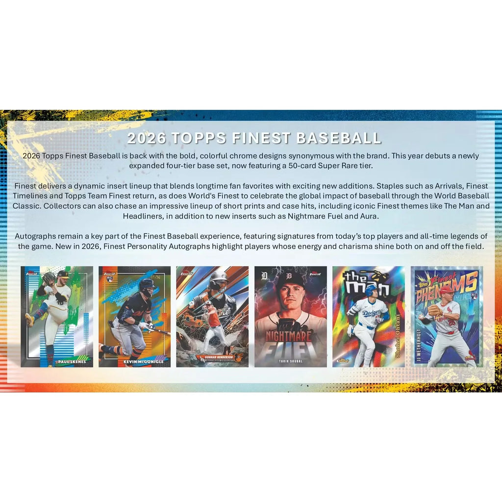 2026 Topps Finest Baseball Delight Box | 10 Cards, 2 Autos (Ships Sealed Only)
