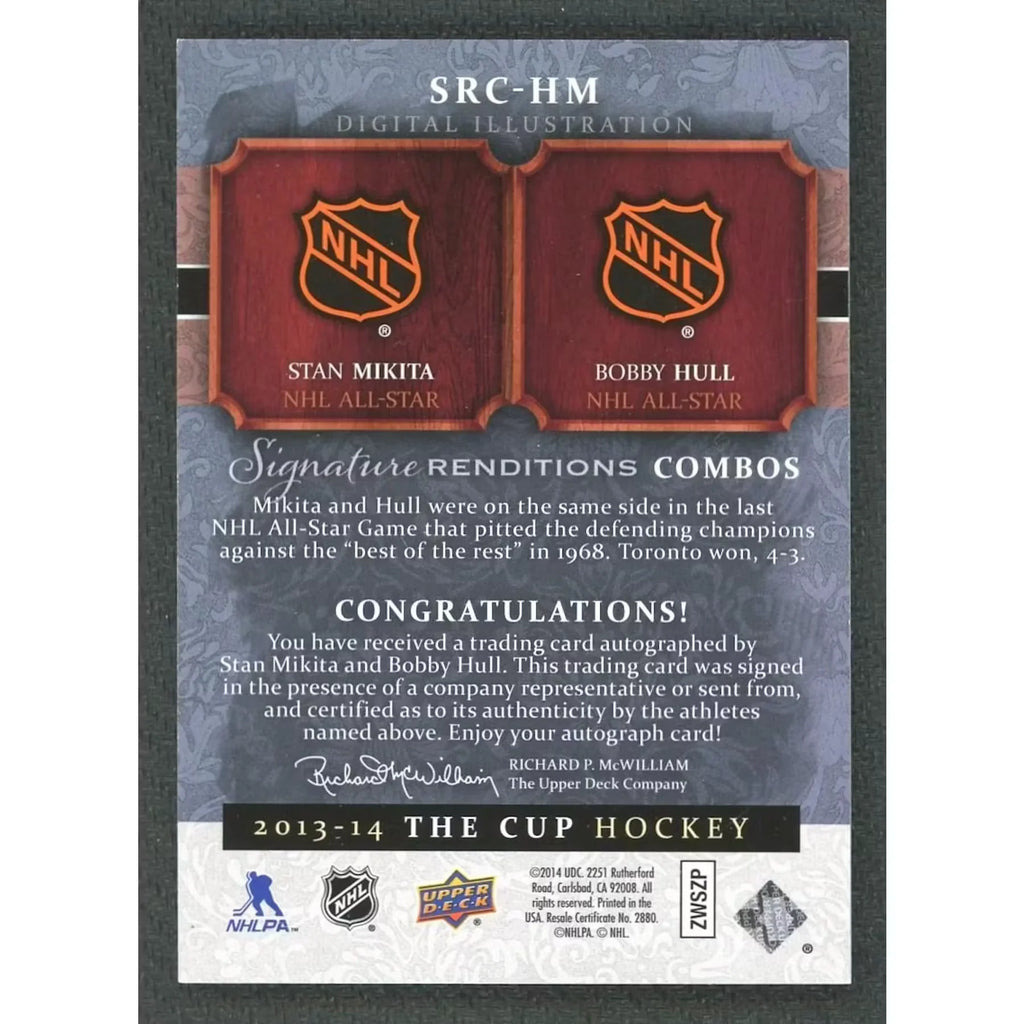Stan Mikita & Bobby Hull Signed Card | 2013-14 The Cup Signature Renditions/15
