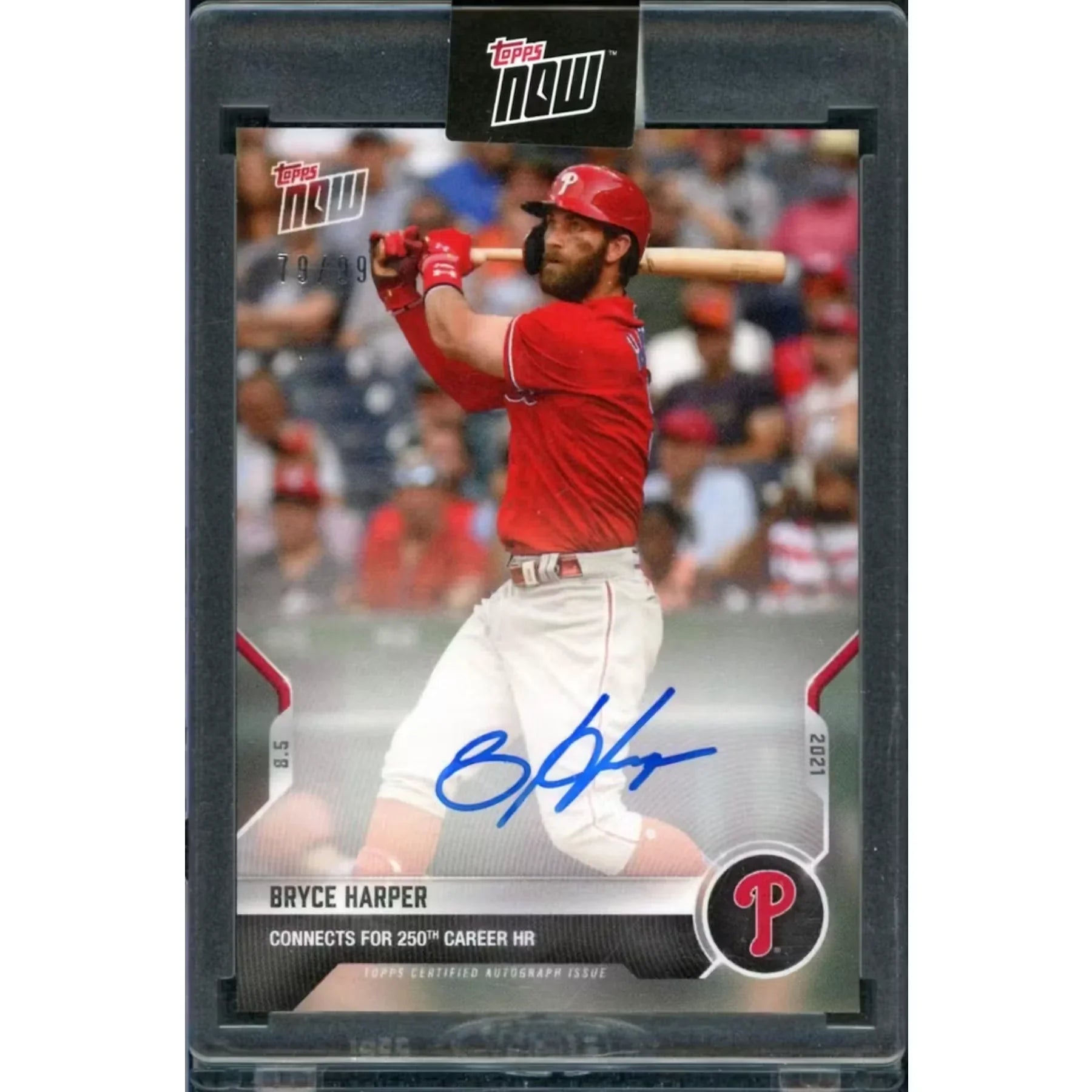 Bryce Harper Signed 2021 Topps Now Card #617A |/99
