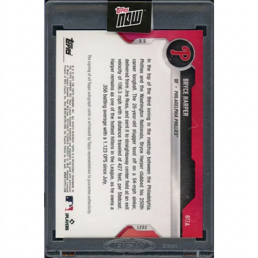 Bryce Harper Signed 2021 Topps Now Card #617A |/99