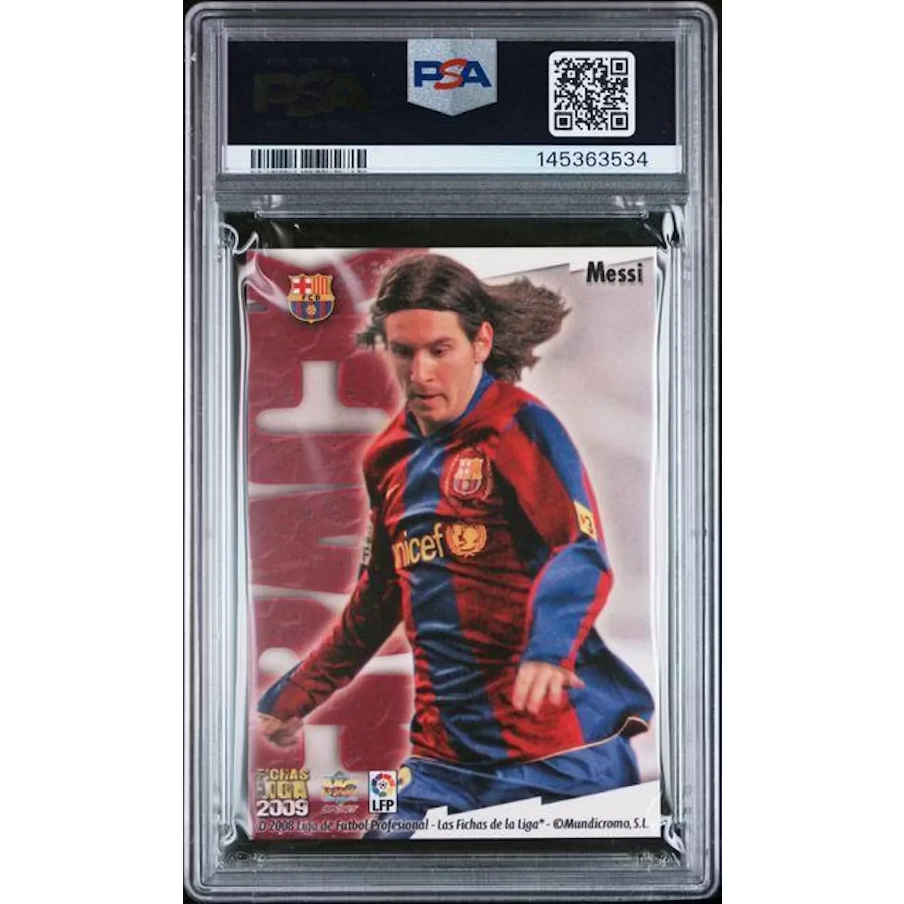 Lionel Messi 2008 Mundicromo Las Fichas De La Liga #80 | PSA 9