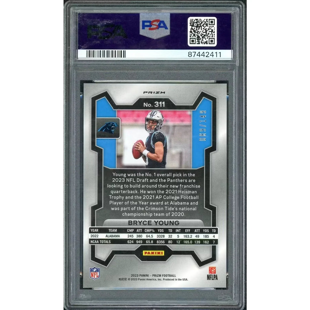 Bryce Young 2023 Panini Prizm Red Wave Rookie Card #311 | PSA 10
