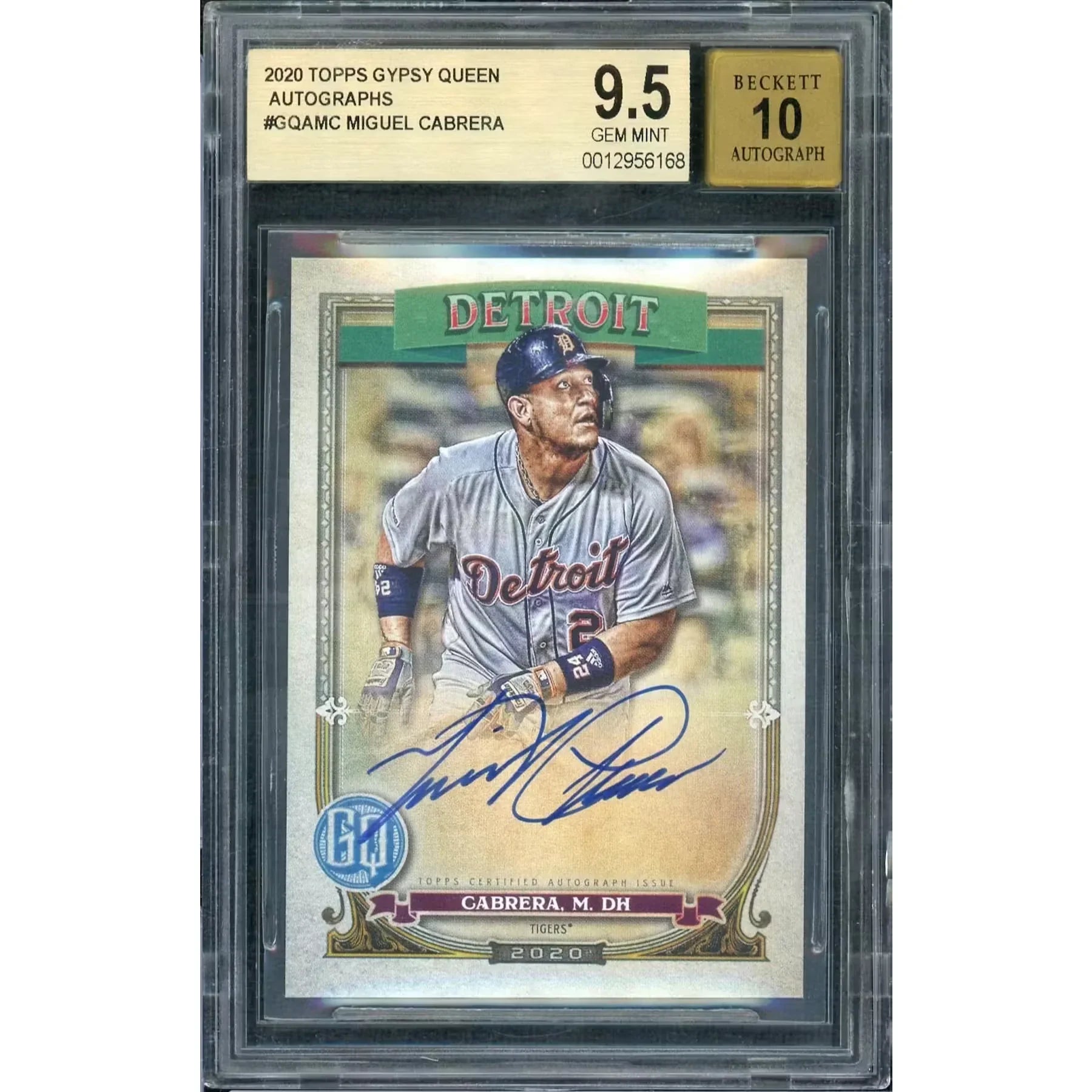 Miguel Cabrera Signed 2020 Topps Gypsy Queen Card | BGS 9.5