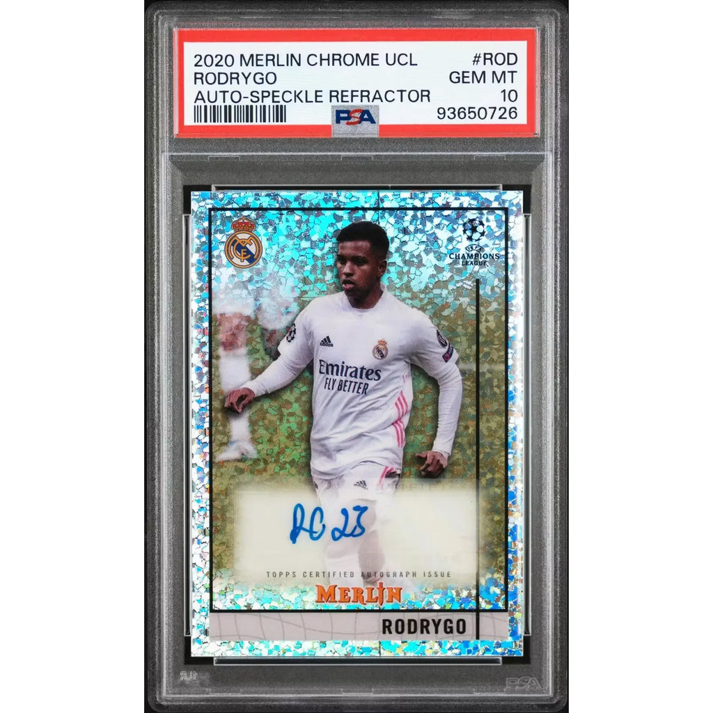 Rodrygo Signed 2020 Topps Merlin Chrome Rookie Auto | PSA 10