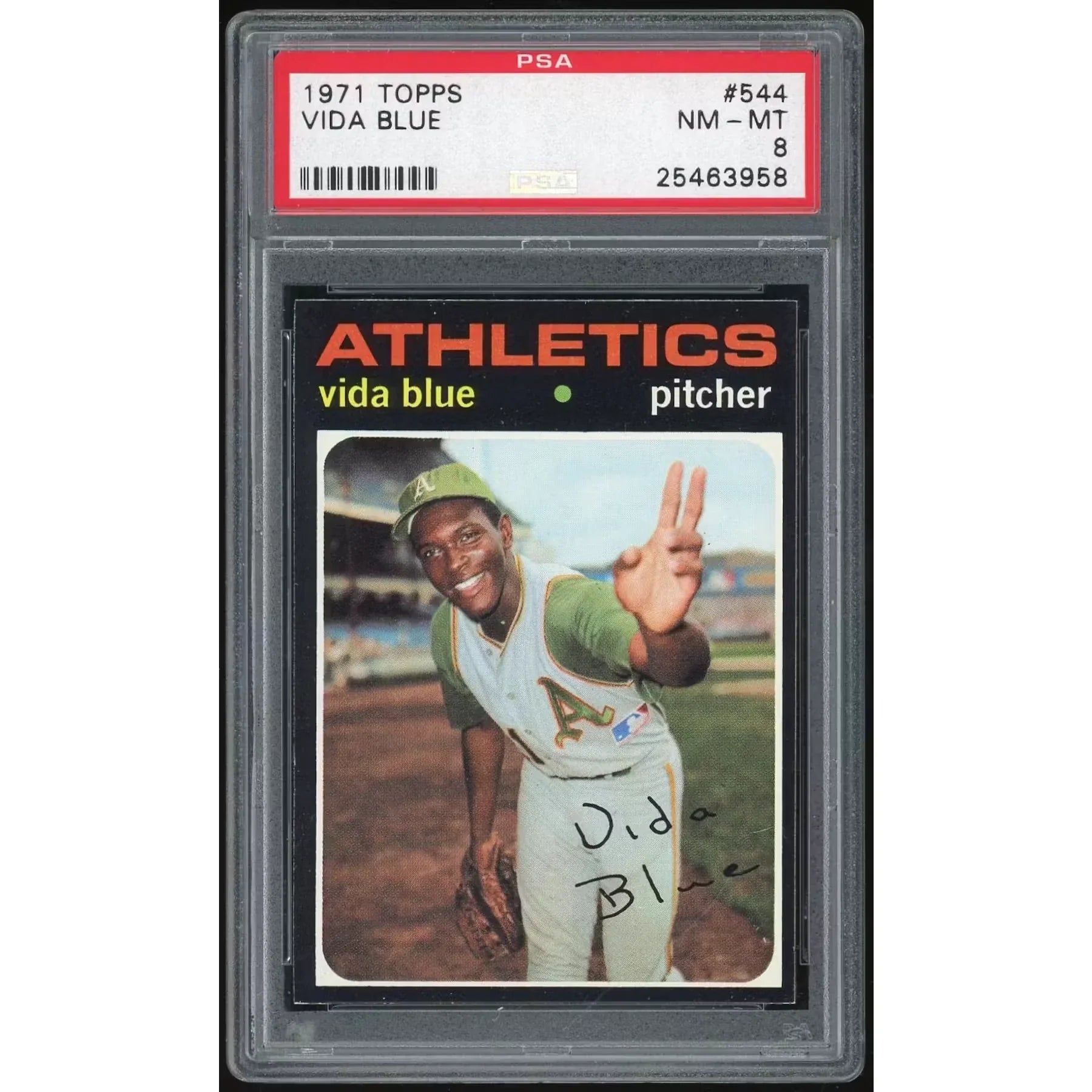 Vida Blue 1971 Topps #544 Baseball Card | PSA 8