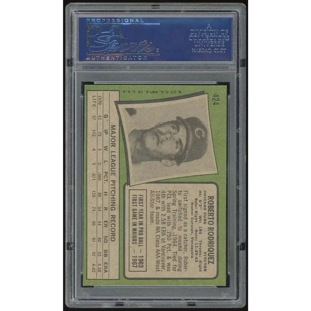 1971 Topps #424 Roberto Rodriguez Baseball Card | PSA 8.5