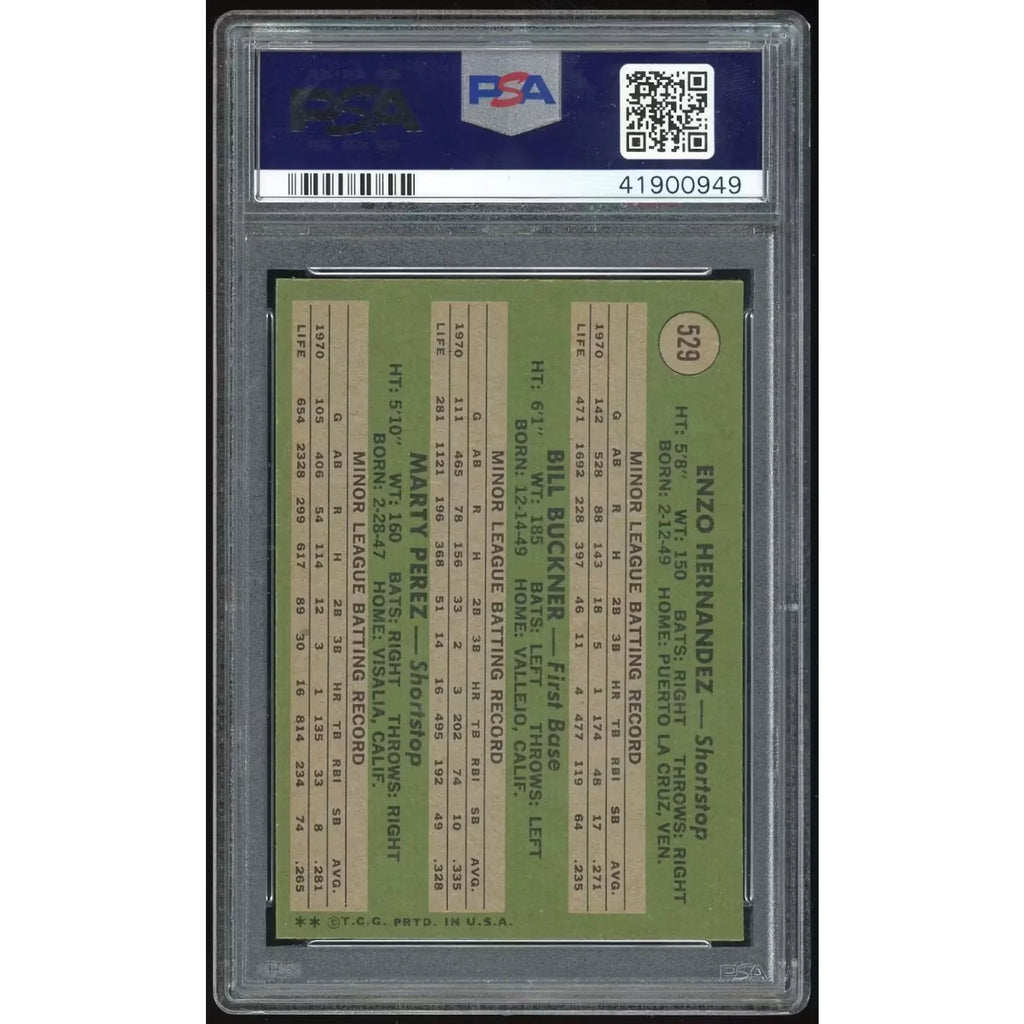 1971 Topps #529 Bill Buckner Rookie Card | PSA 8