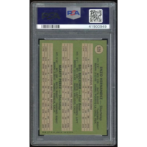1971 Topps #529 Bill Buckner Rookie Card | PSA 8
