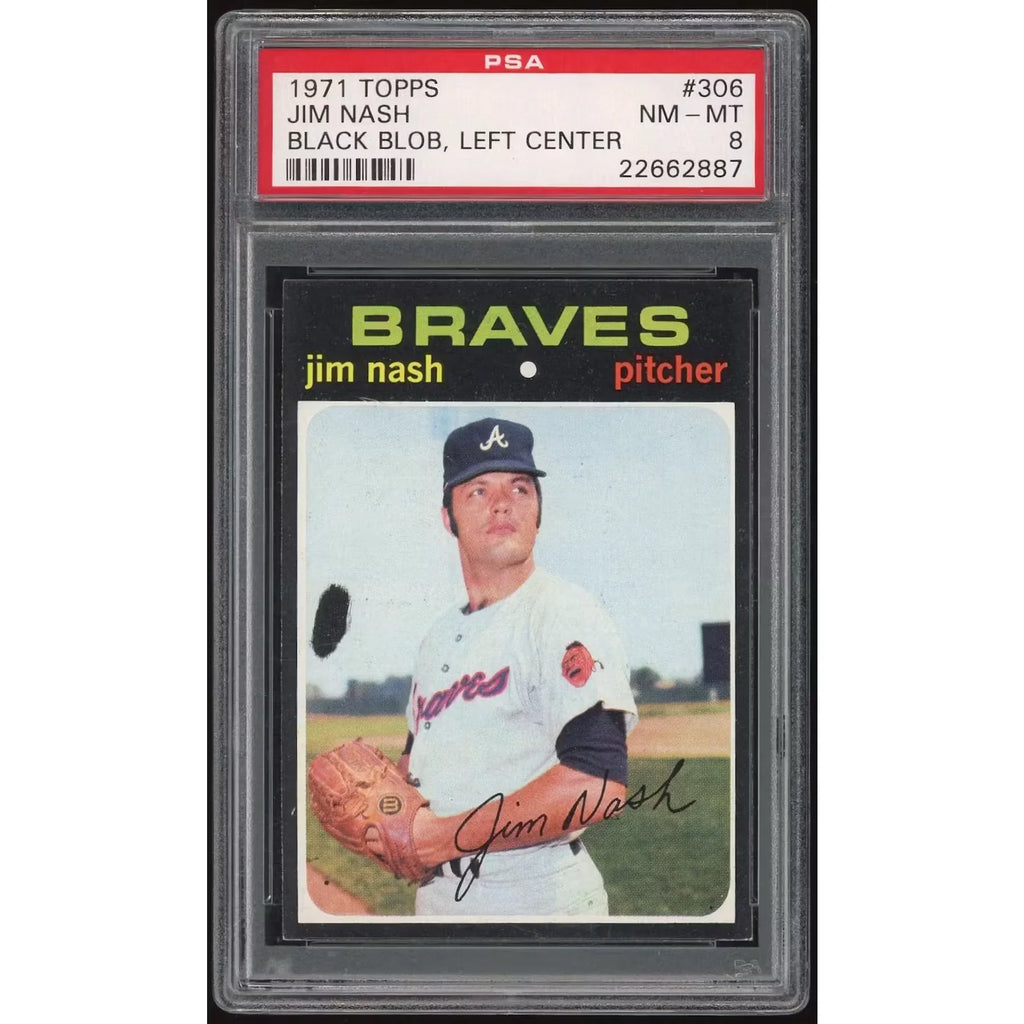 1971 Topps #306 Jim Nash Baseball Card | PSA 8