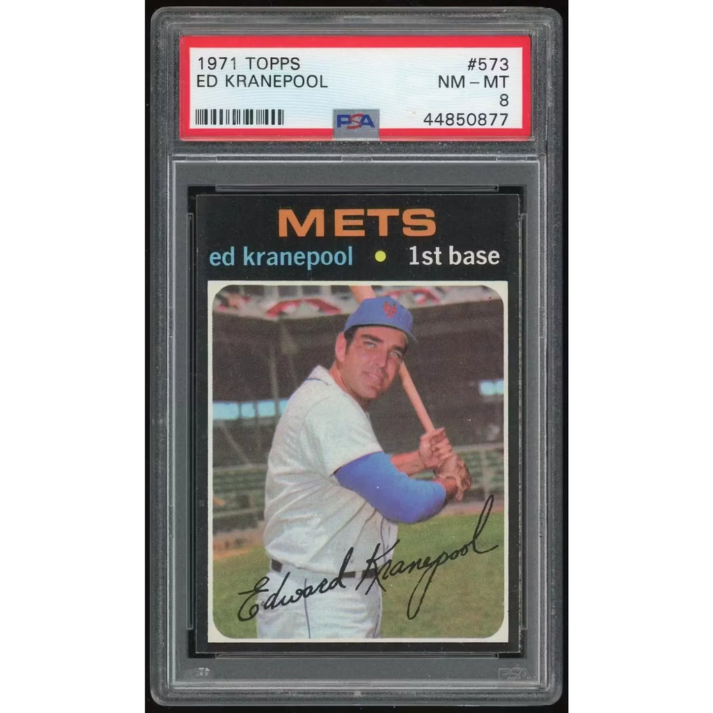 Ed Kranepool 1971 Topps #573 Baseball Card | PSA 8