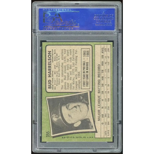 1971 Topps #355 Bud Harrelson Baseball Card | PSA 8