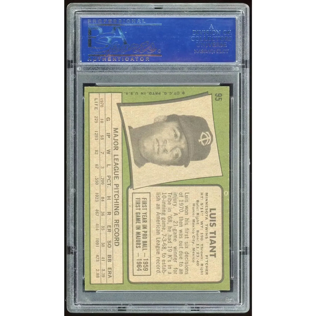 Luis Tiant 1971 Topps #95 Baseball Card | PSA 8