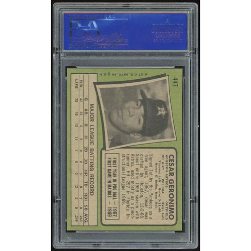 1971 Topps #447 Cesar Geronimo Rookie Card | PSA 8