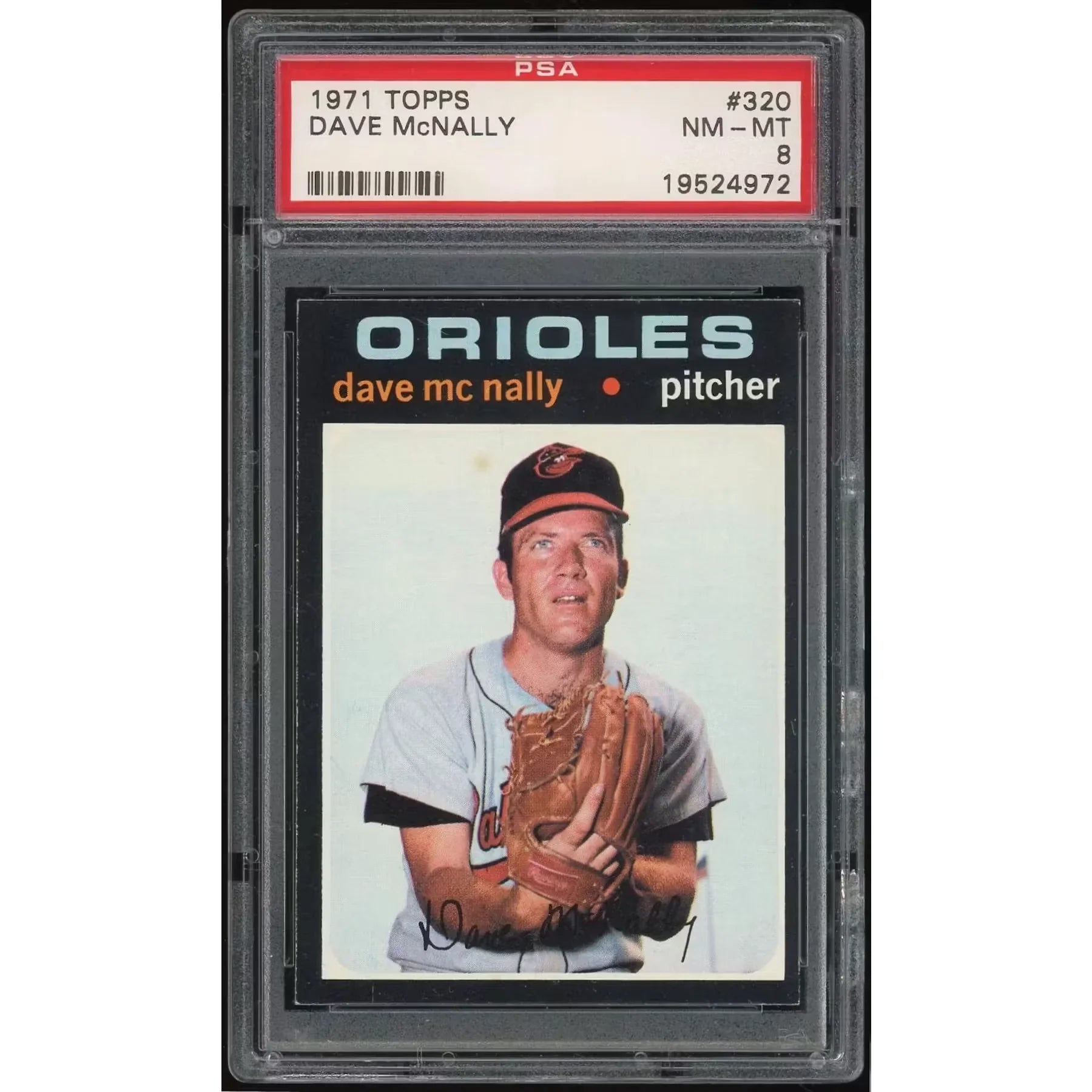 Dave McNally 1971 Topps #320 Baseball Card | PSA 8