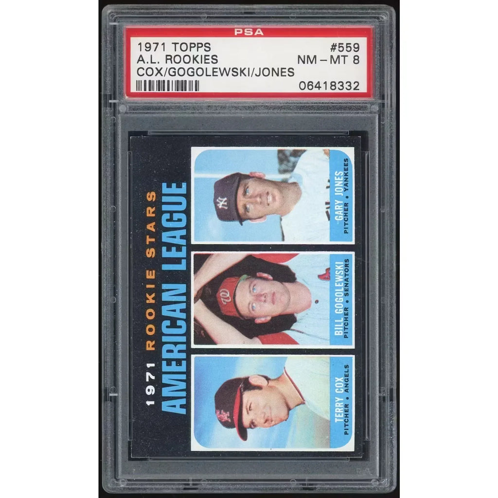 1971 Topps #559 Terry Cox/Bill Gogolewski/Gary Jones RC | PSA 8
