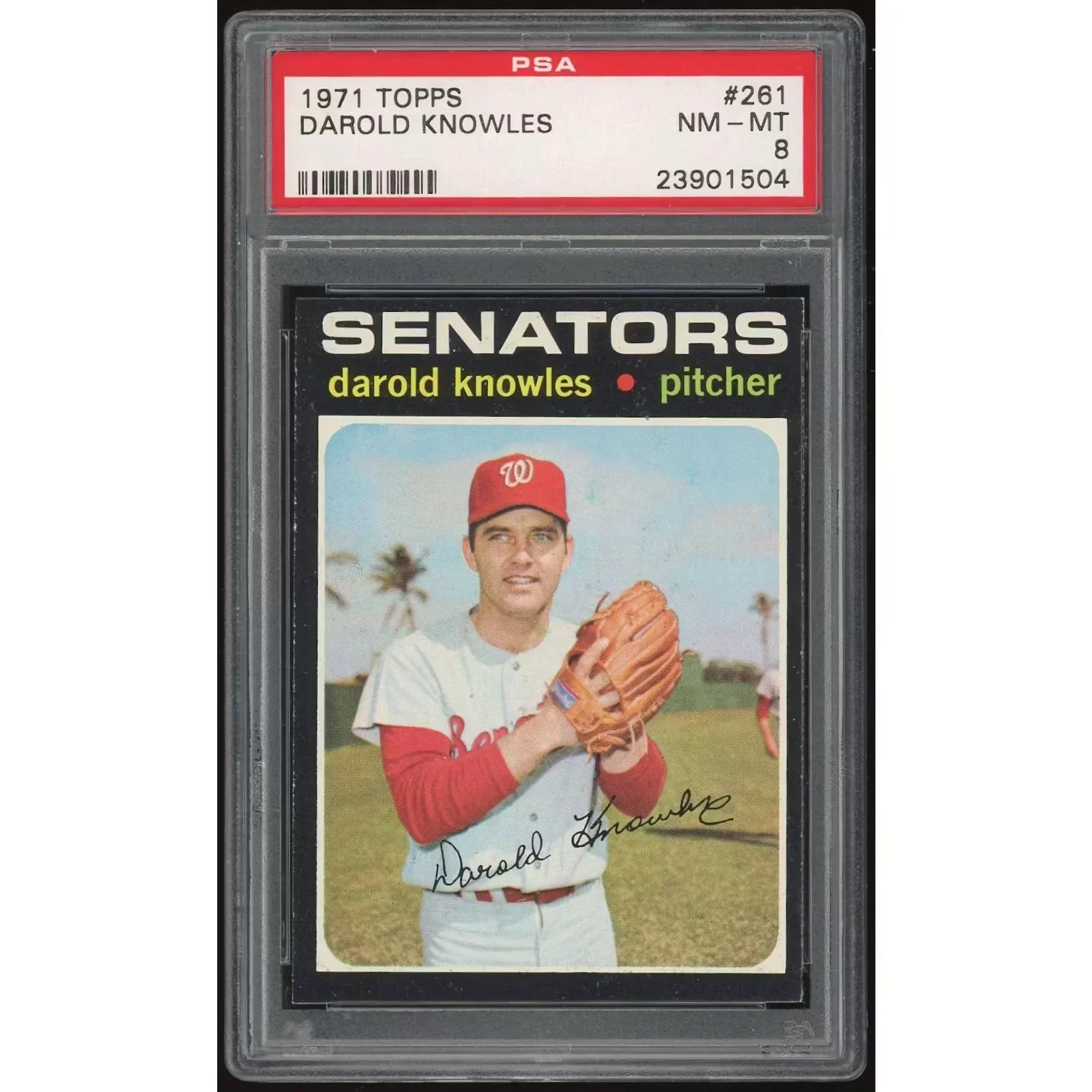 Darold Knowles 1971 Topps Card #261 | PSA 8
