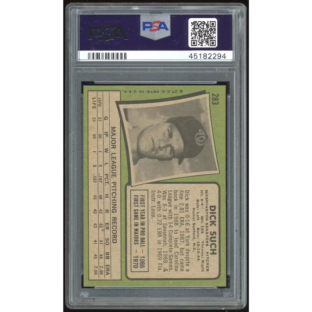 Dick Such 1971 Topps #283 Baseball Card | PSA 8.5