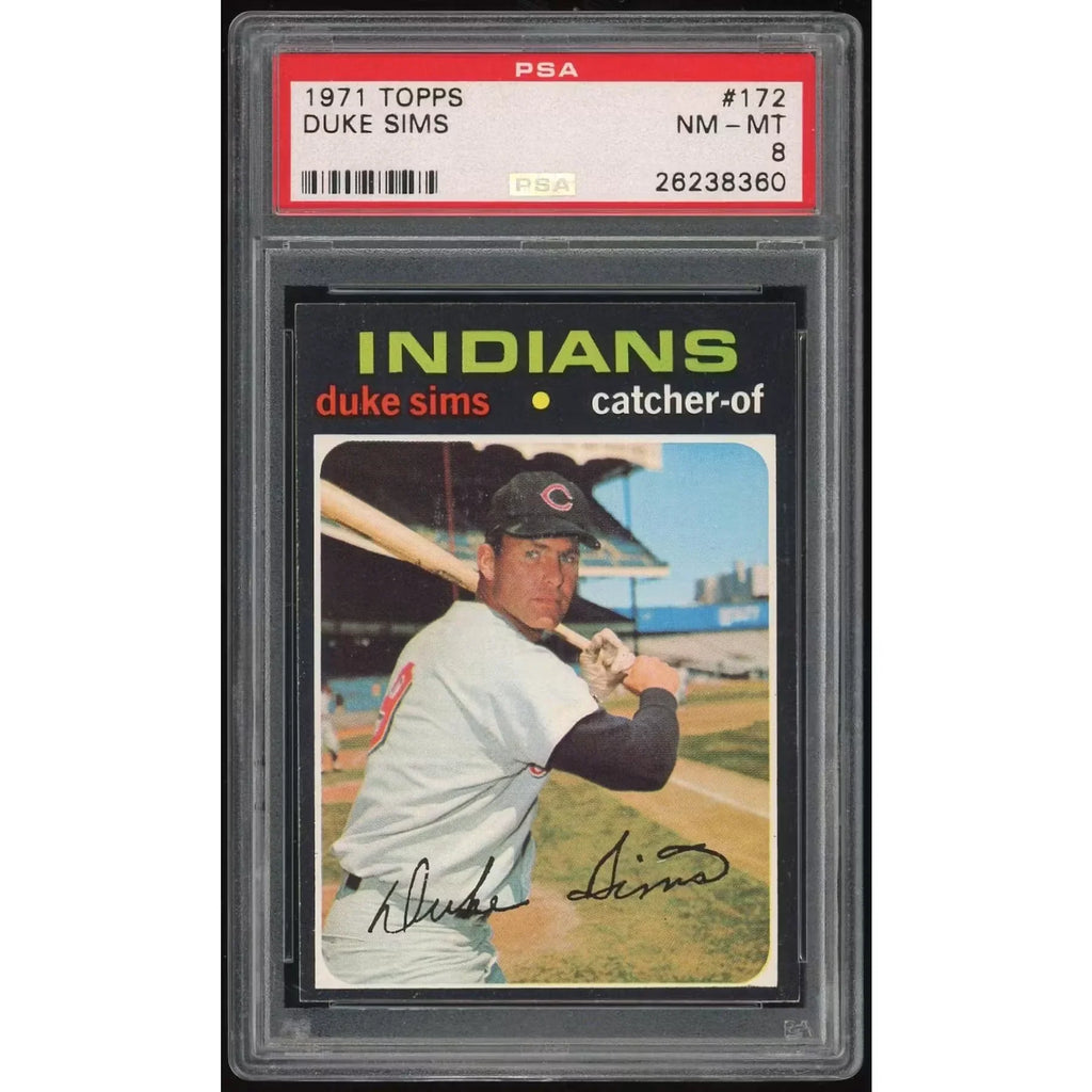 Duke Sims 1971 Topps #172 Baseball Card | PSA 8