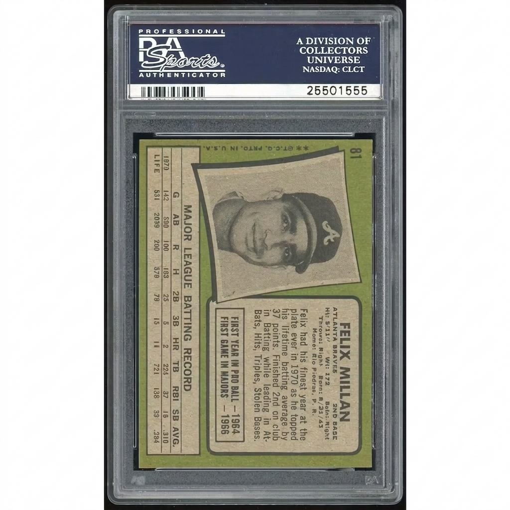 Felix Millan 1971 Topps #81 Baseball Card | PSA 8.5