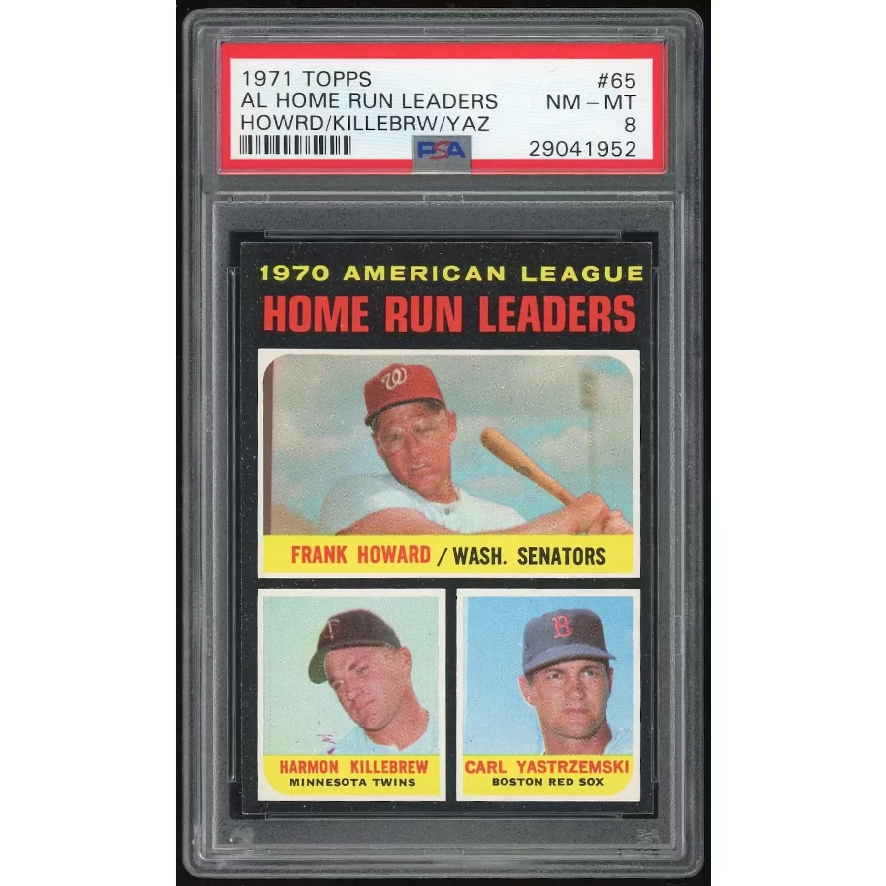 1971 Topps #65 AL Home Run Leaders Card | PSA 8 1952