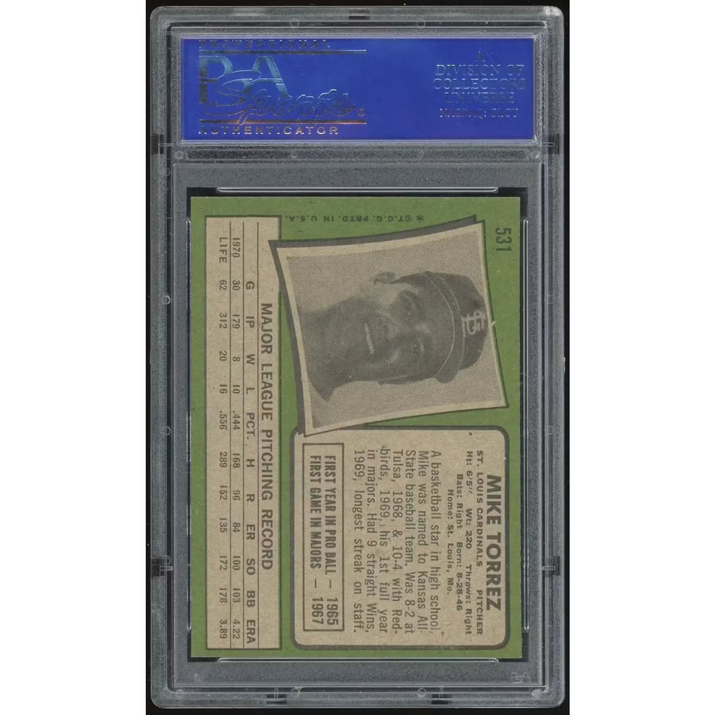 1971 Topps #531 Mike Torrez Baseball Card | PSA 8