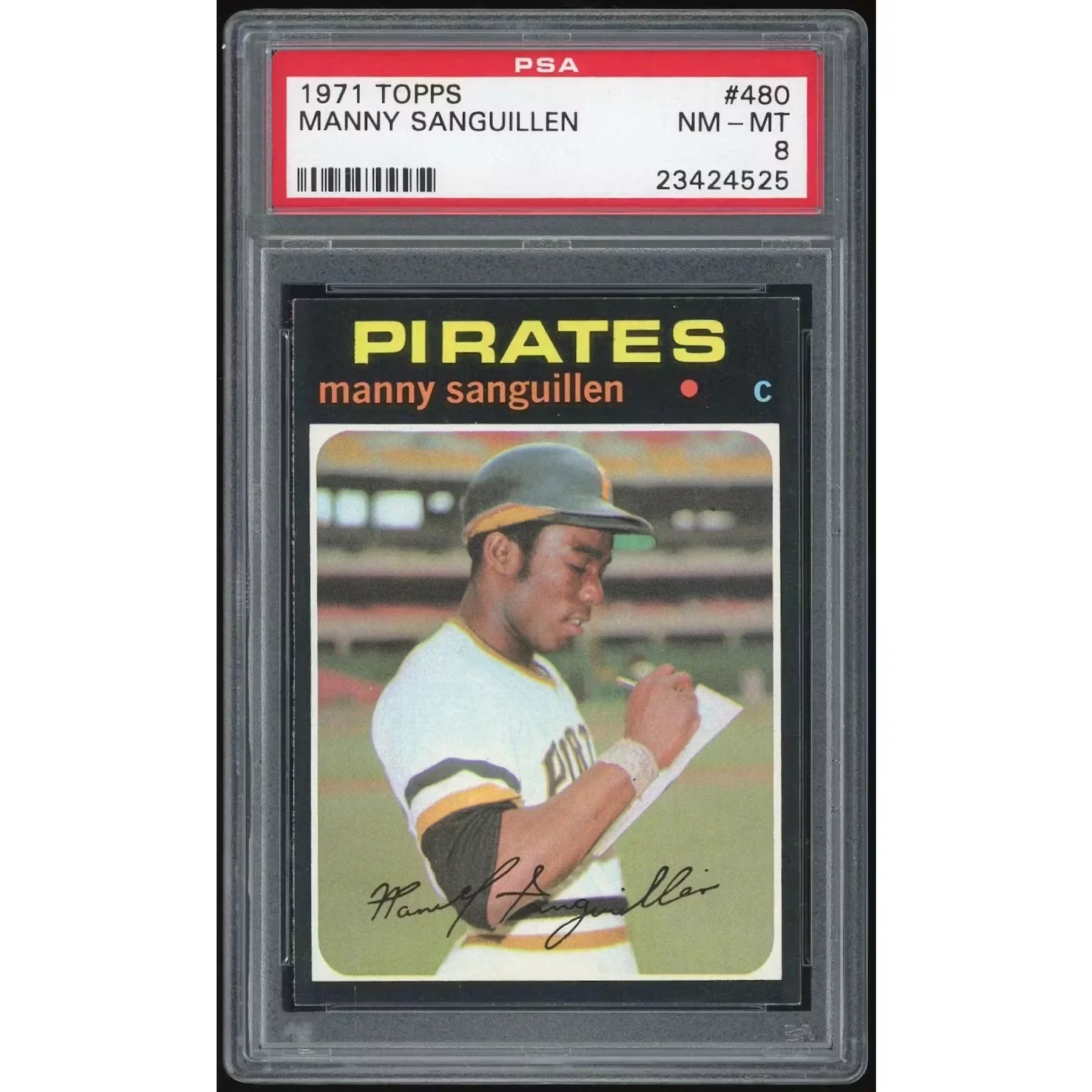 Manny Sanguillen 1971 Topps #480 Baseball Card | PSA 8
