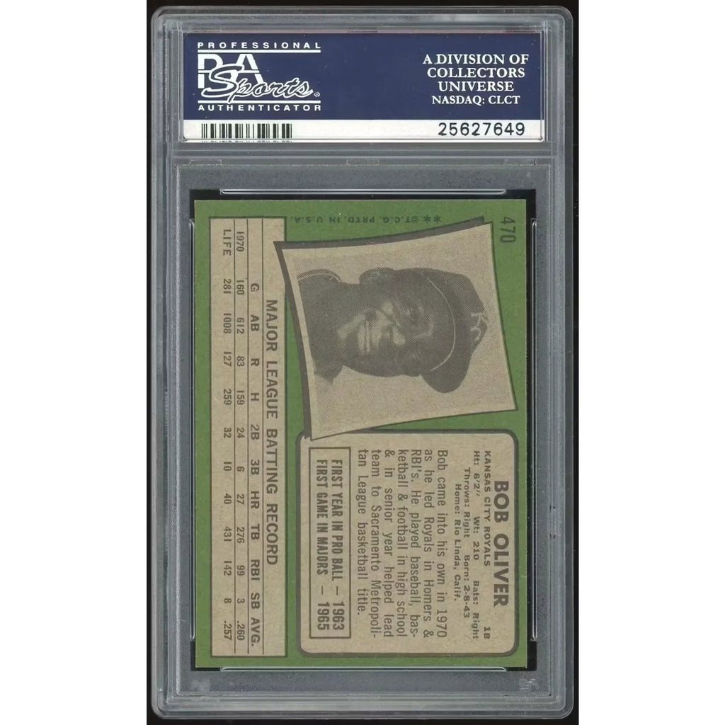 1971 Topps #470 Bob Oliver Baseball Card | PSA 8.5