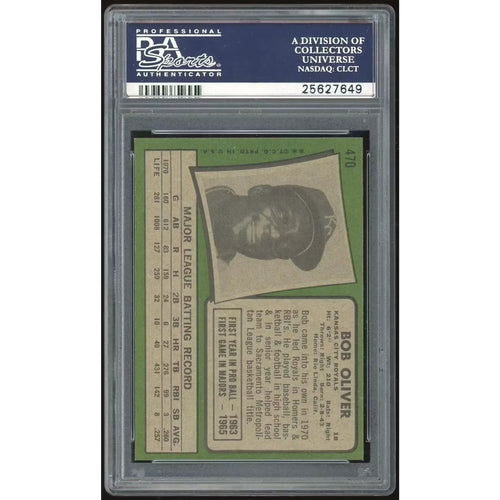 1971 Topps #470 Bob Oliver Baseball Card | PSA 8.5