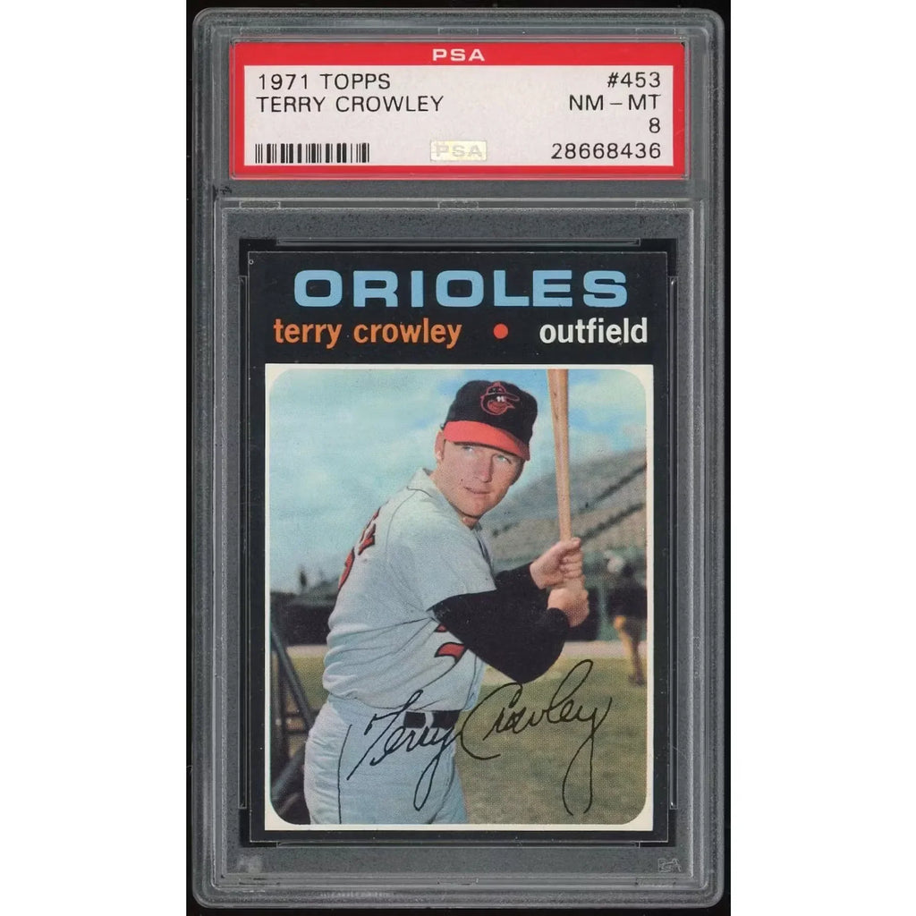 Terry Crowley 1971 Topps #453 Baseball Card | PSA 8