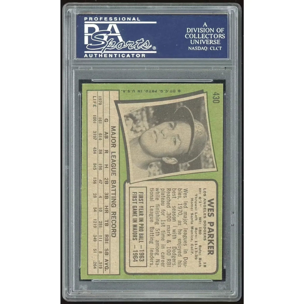 Wes Parker 1971 Topps #430 Baseball Card | PSA 8.5