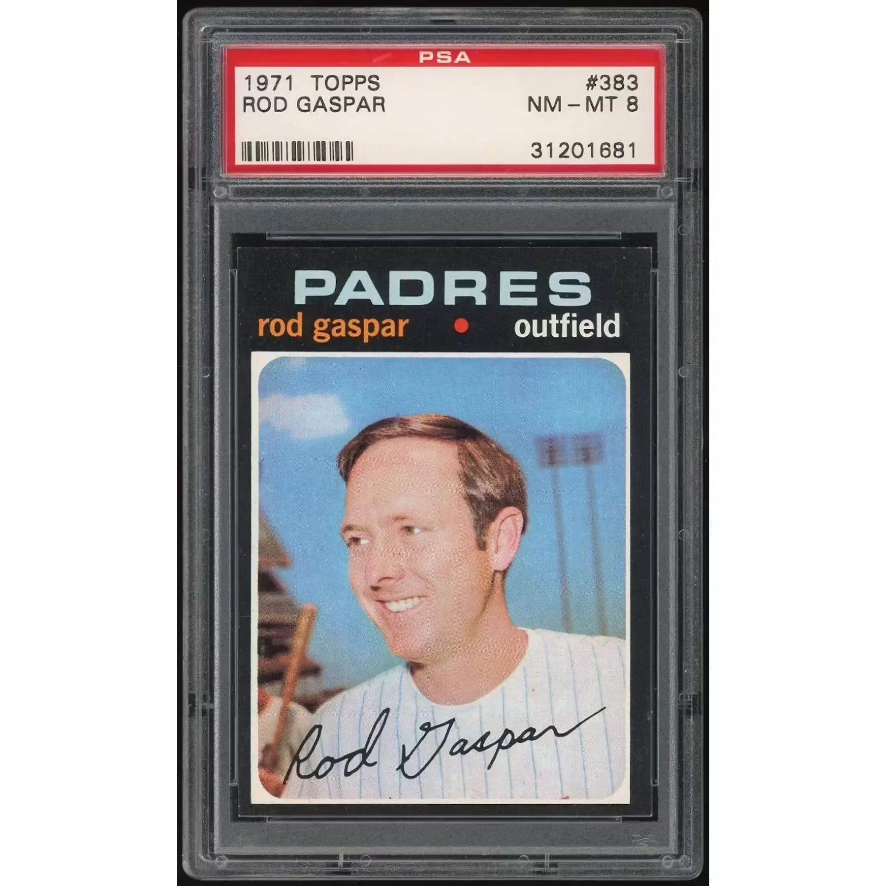 Rod Gaspar 1971 Topps #383 Baseball Card | PSA 8