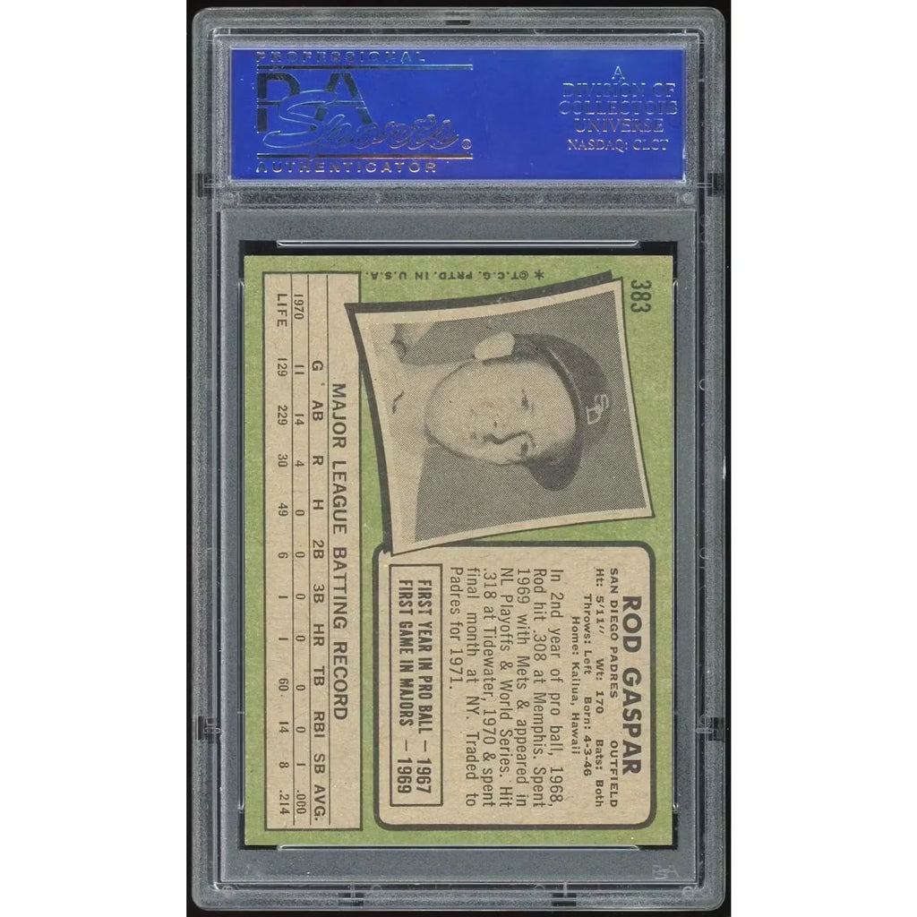 Rod Gaspar 1971 Topps #383 Baseball Card | PSA 8